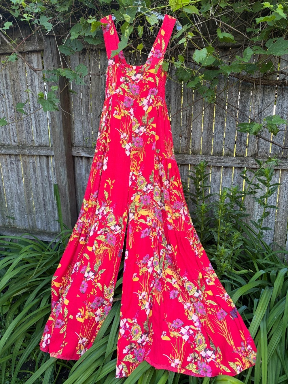 FREE PEOPLE ONE Aloha Red Floral Jumpsuit